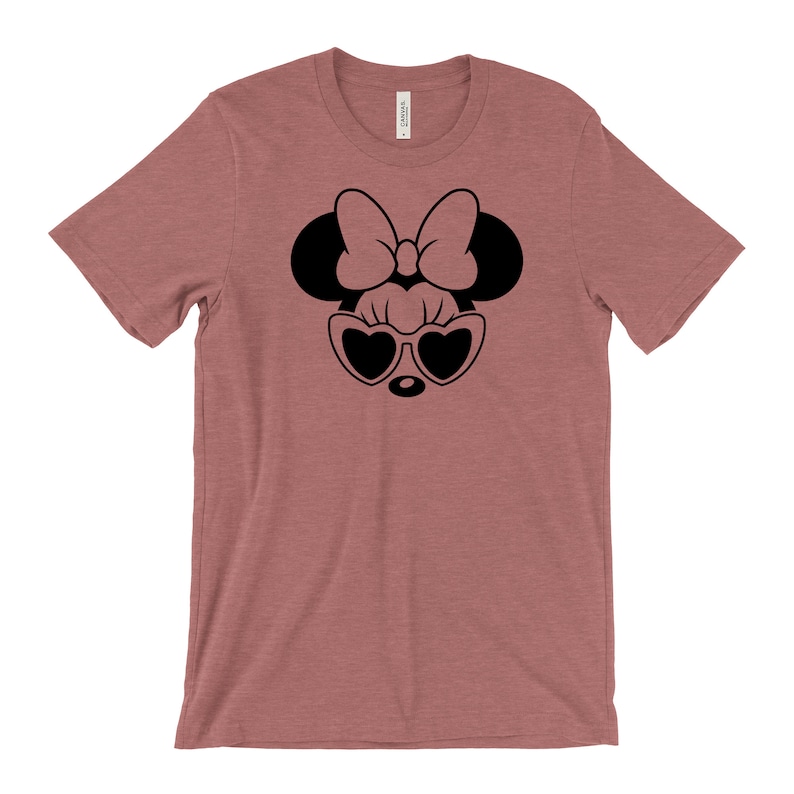 Disney Vacation Tee Disney Minnie Tee Disney Family Shirts Disney Tee for Women Minnie Mouse Heart Sunglasses Tee Disney Mom Shirt