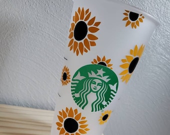 Personalized Sunflower Reusable Starbucks Tumbler