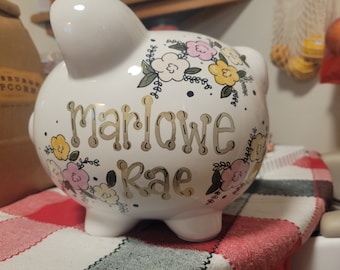 Flower Themed Piggy Bank