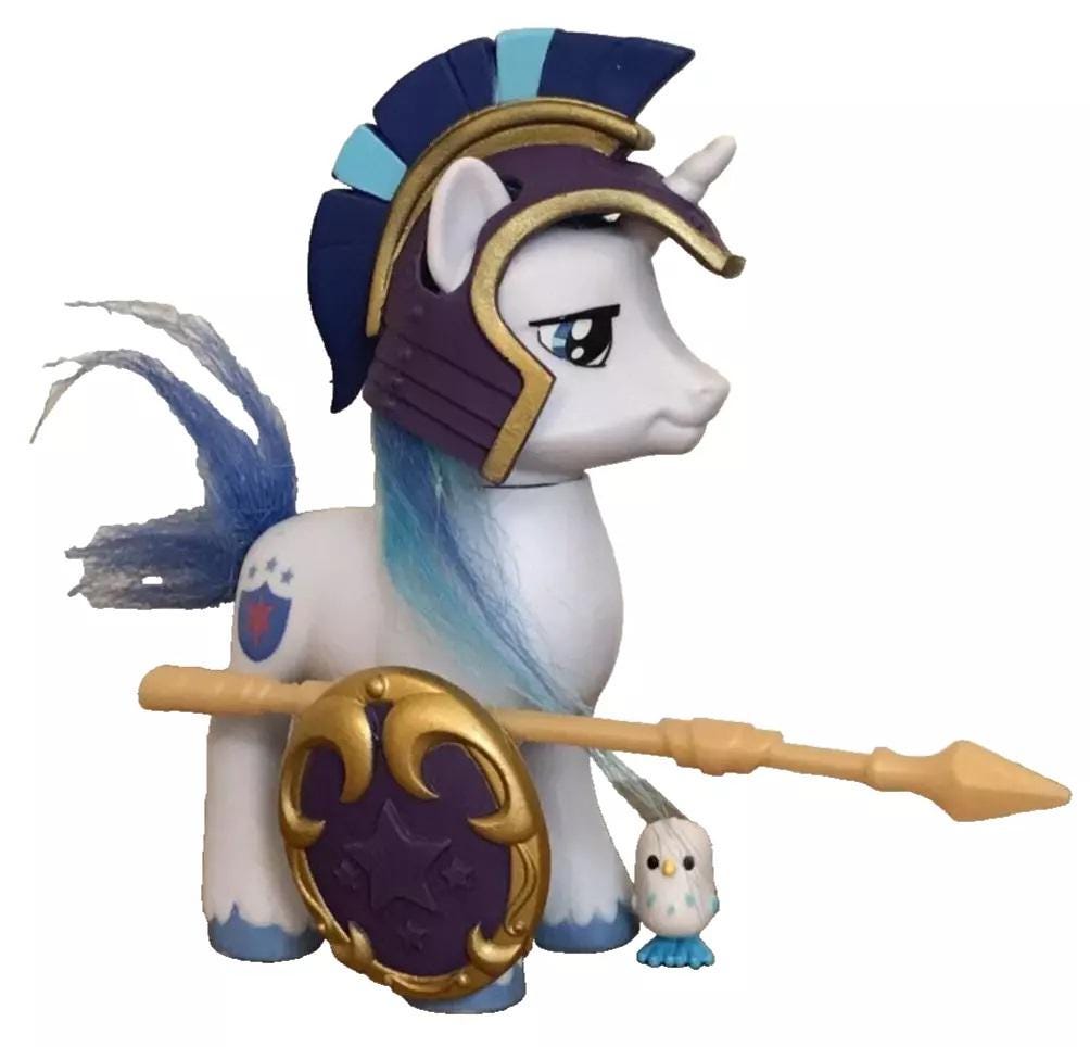 Vintage My Little Pony SHINING ARMOR G4 - 3" MLP, FiM, Restored with Armor, Tru Favorites, Blue Hooves