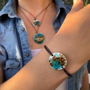 Handmade necklace bracelet earring Enameled on Copper Evil Eye Jewelry Bracelet Copper Enameled Gift For Women Enamel Bracelet Charms