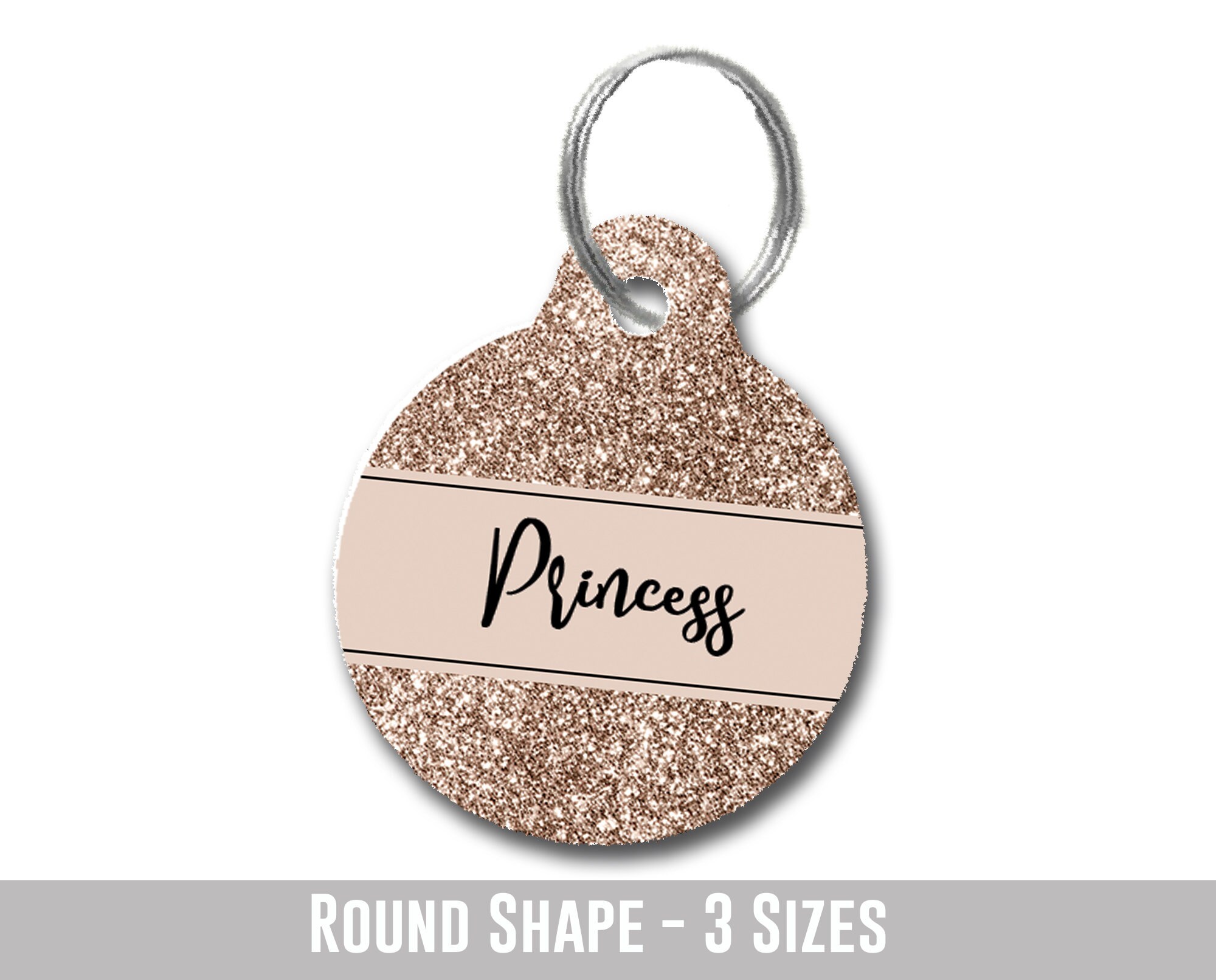 Rose Gold Faux Glitter Dog Tag for Dogs Double sided faux Etsy