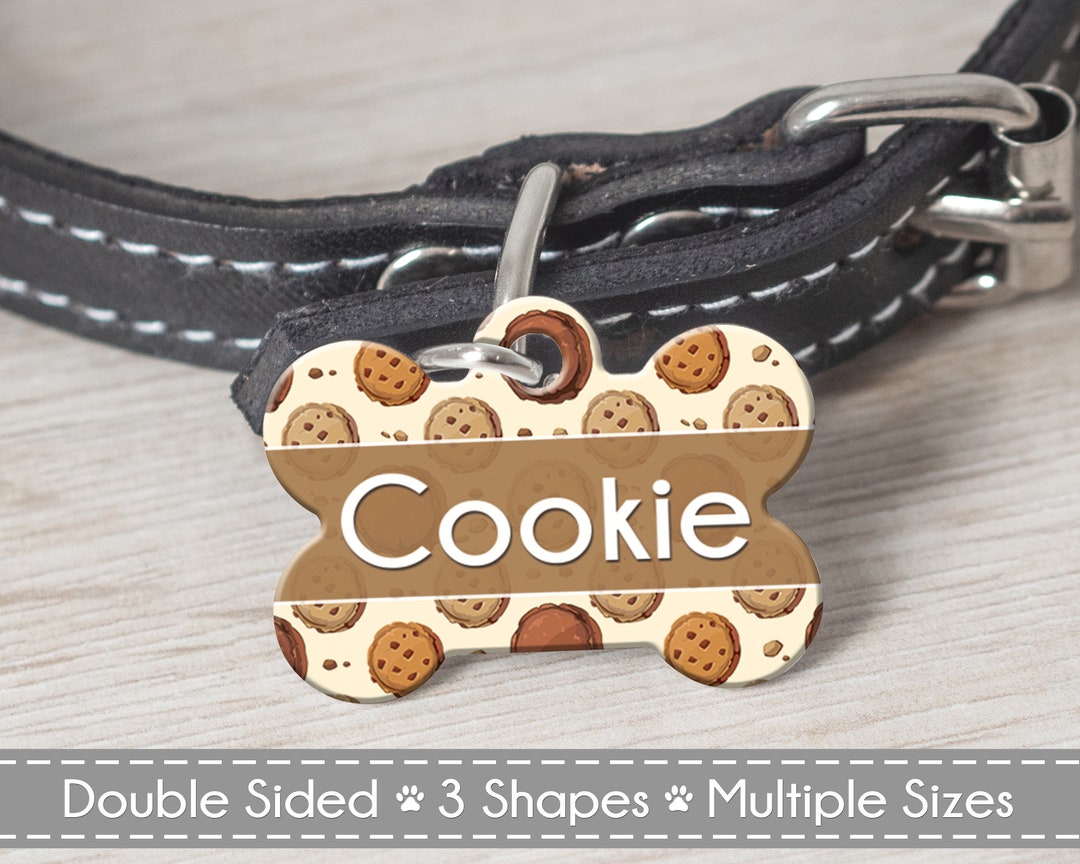 Double Sided Dog Tag Personalized, Cookie Dog Pet ID Tag, Cat ID Tag