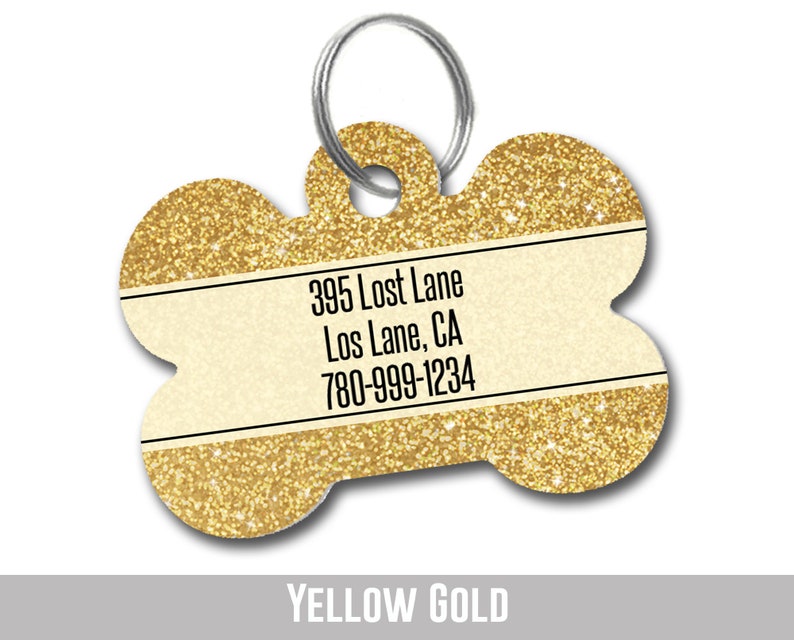 Rose Gold Faux Glitter Dog Tag for Dogs Double Sided Faux Etsy