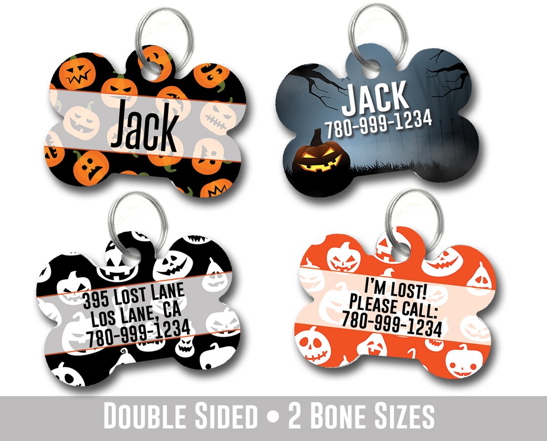 Halloween Dog Tag for Dogs Jackolantern Dog Tag Personalized Etsy