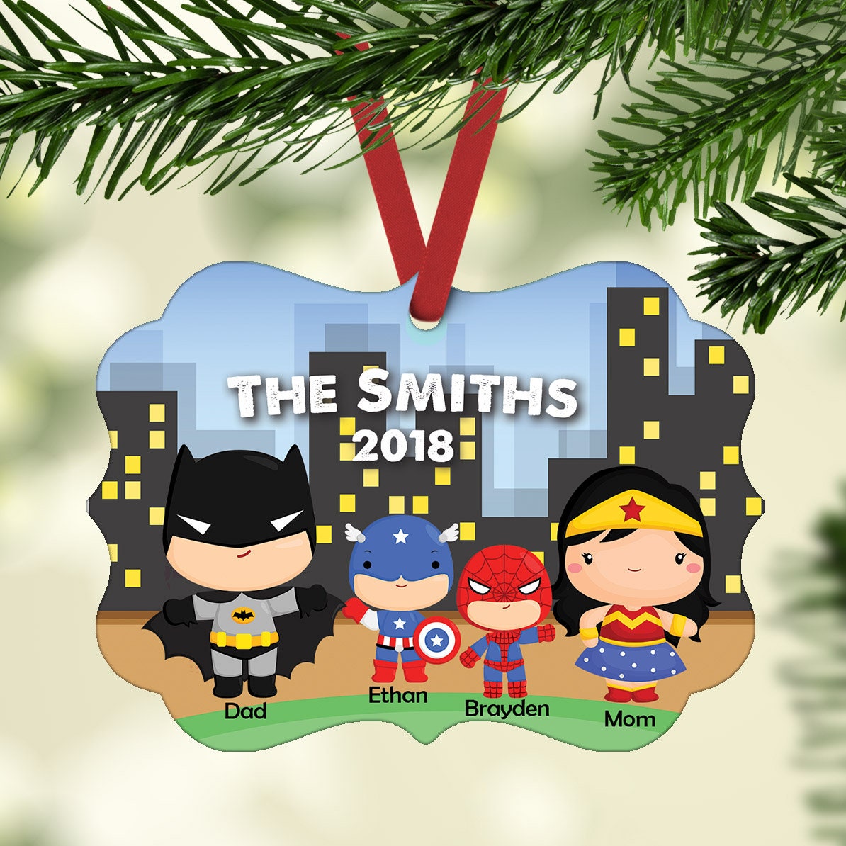 Discover Superhero Family Ornament