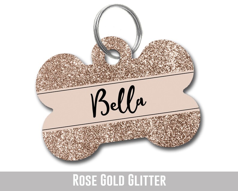 glitter dog tag