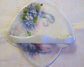 Antique Reinhold Schlegelmilch Porcelain Toothbrush Holder - Forget Me Nots Marked 1912