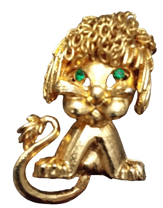 Vintage 1960s Signed Robert Mandle Goldtone Lion B