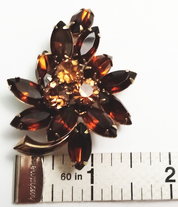 Vintage 1950s  to Early 60s Dark Brown Amber Gold… - image 8