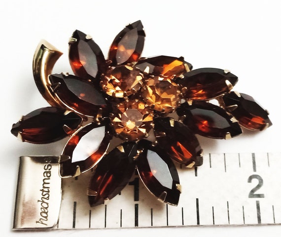 Vintage 1950s  to Early 60s Dark Brown Amber Gold… - image 7