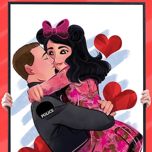 Dibujo personalizado, Dibujo de pareja,Retrato de pareja,Ilustración de pareja,Retrato familia,Ilustración personalizada,regalo san valentin