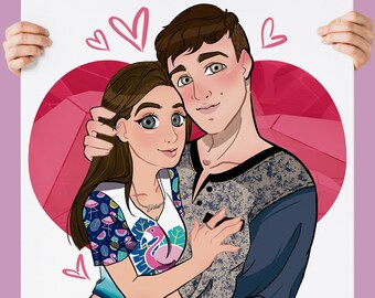 Dibujo de parejas - Etsy México