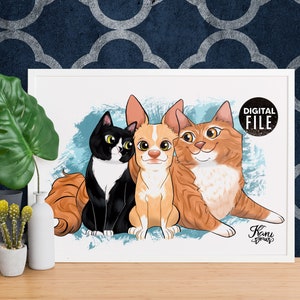 Dibujo personalizado, Dibujo de mascota, Retrato de mascota, Ilustración de mascota, regalo san valentin, Ilustración personalizada, mascota