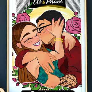 beautiful portrait of a personalized couple, digital portrait, digital art,custom drawing,custom portrait,anniversary gift,gift idea,gift