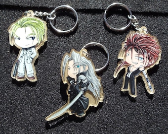 Final Fantasy VII - Sephiroth Rufus Reno Charms Keychains