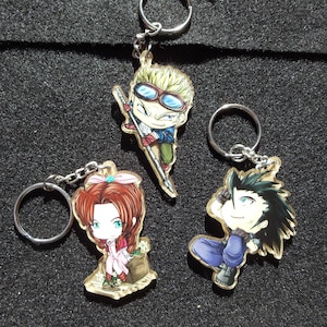 Final Fantasy VII - Cid Aerith/Aeris Zack Charms Keychains
