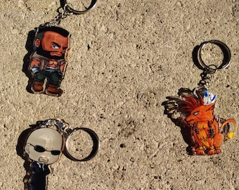 Final Fantasy VII - Barret, Red XIII, and Rude Charms Keychains