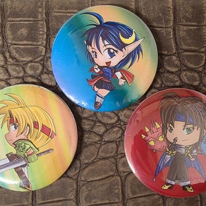 Star Ocean 2/Second Story/Second Evolution/EX - Claude Rena Ashton 3&quot; Round Buttons