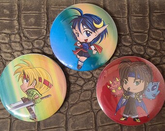 Star Ocean 2/Second Story/Second Evolution/EX - Claude Rena Ashton 3" Round Buttons