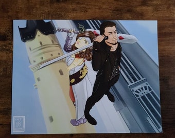 Final Fantasy XV and IX Crossover - Beatrix and Cor Leonis 8.5x11 Print