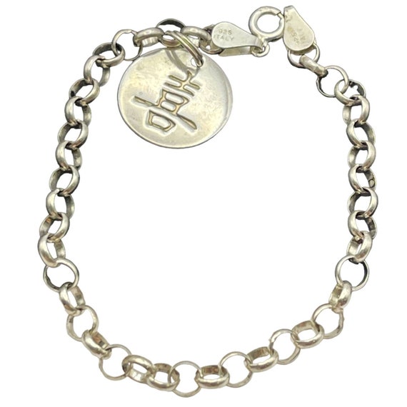 Vintage Sterling Silver Bracelet 925 7” Rollo Cha… - image 1