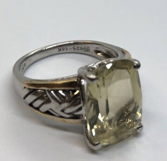 Vintage 14k Gold Sterling Silver Ring 925 Size 7.… - image 7