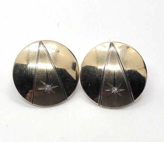 Vintage 14k Gold and Sterling Silver Earrings 925… - image 2