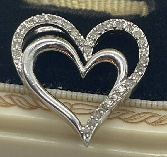 Vintage Diamond Designer Sterling Silver Pendant … - image 2