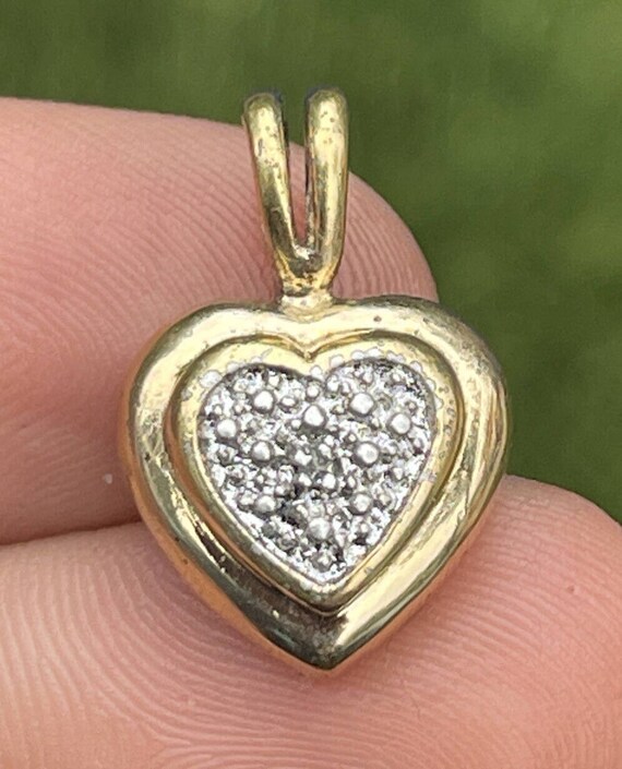 Ross Simons Heart Diamond Chip Sterling Silver Pe… - image 1