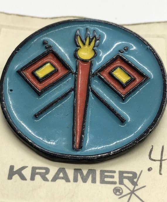 Vintage Brooch Pin Signed Kramer Modernist Enamel 