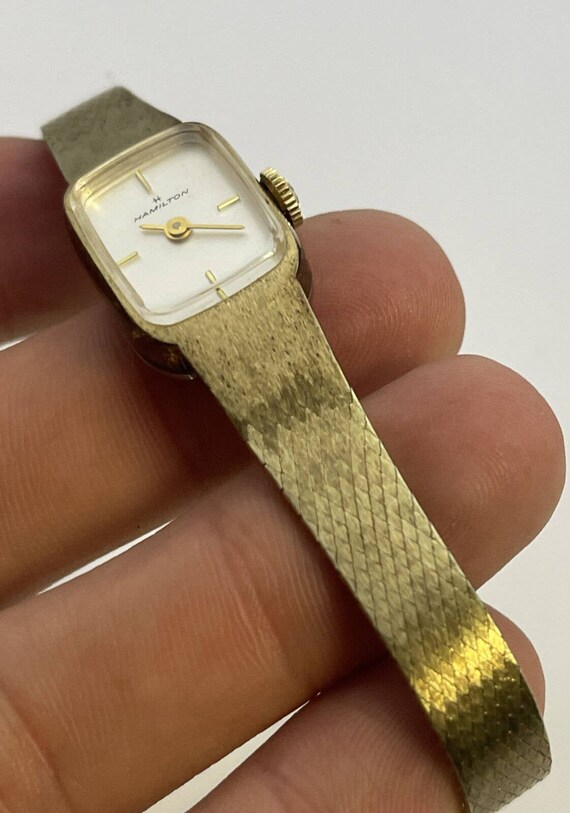 Hamilton vintage Gold Plated Watch Ladies Mechani… - image 3