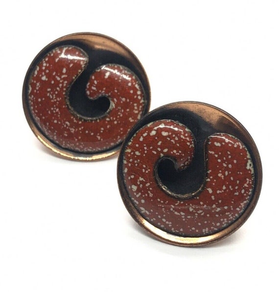 Vintage Copper Earrings Unsigned Matisse Renoir En