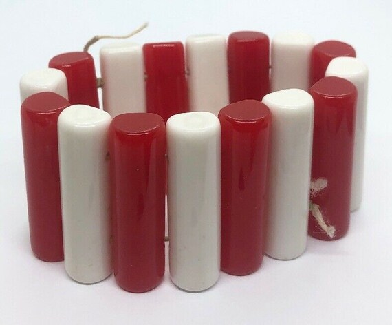 Bakelite Vintage Bracelet Stretch Mid Century Mode