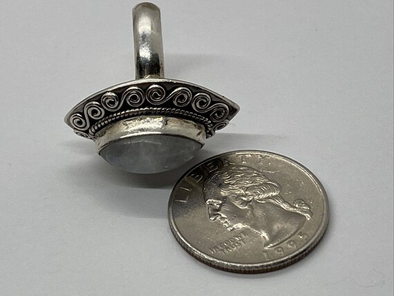 Vintage Sterling Silver Ring 925 Size 6.5 Moonsto… - image 7