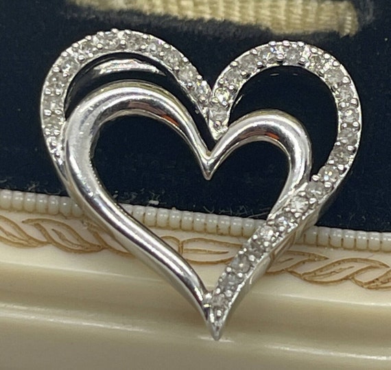 Vintage Diamond Designer Sterling Silver Pendant … - image 3