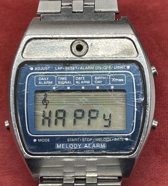 RARE Vintage 1980 Casio H104 Digital Melody Alarm Wat… Gem