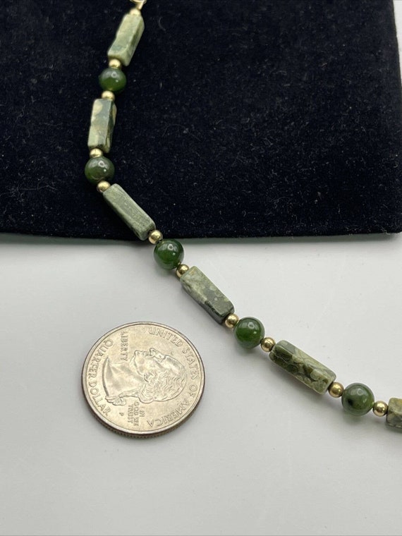 Jade Vintage Jadeite Bracelet Estate Bead 1/20 14… - image 4