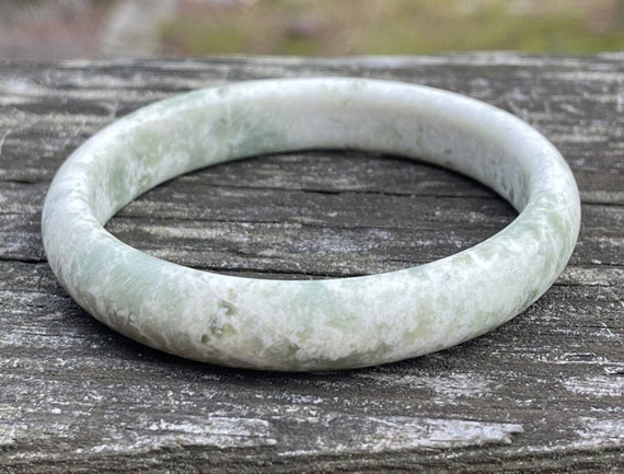 242ct Jade Bangle Vintage Jadeite Carved Bracelet… - image 7