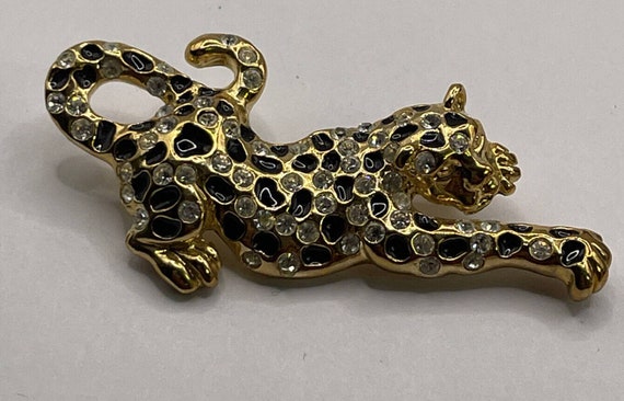Vintage Brooch Pin Signed Roman Cat Jaguar Panthe… - image 6