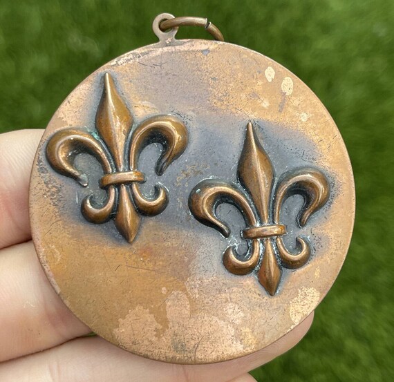 Vtg Rebajes Necklace Pendant Signed Copper Modern… - image 2