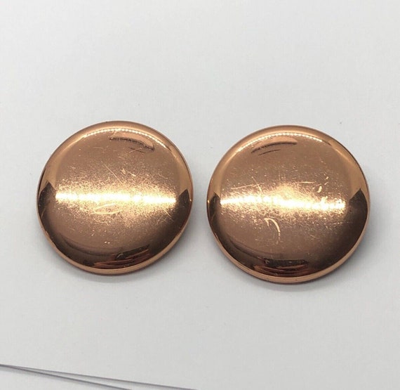 Vintage Copper Earrings Clip On Signed Renoir Rou… - image 6