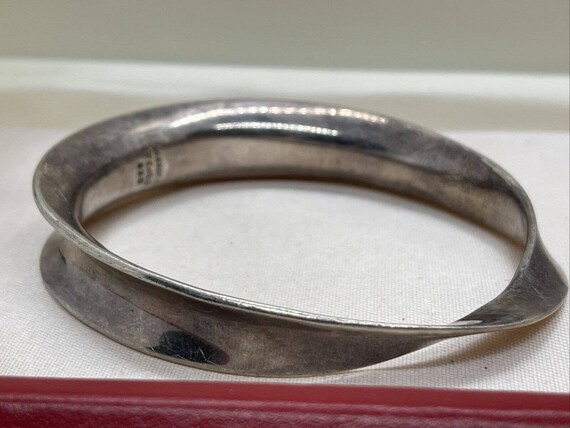 Vintage Sterling Silver Bracelet 925 Bangle 7.5” … - image 8
