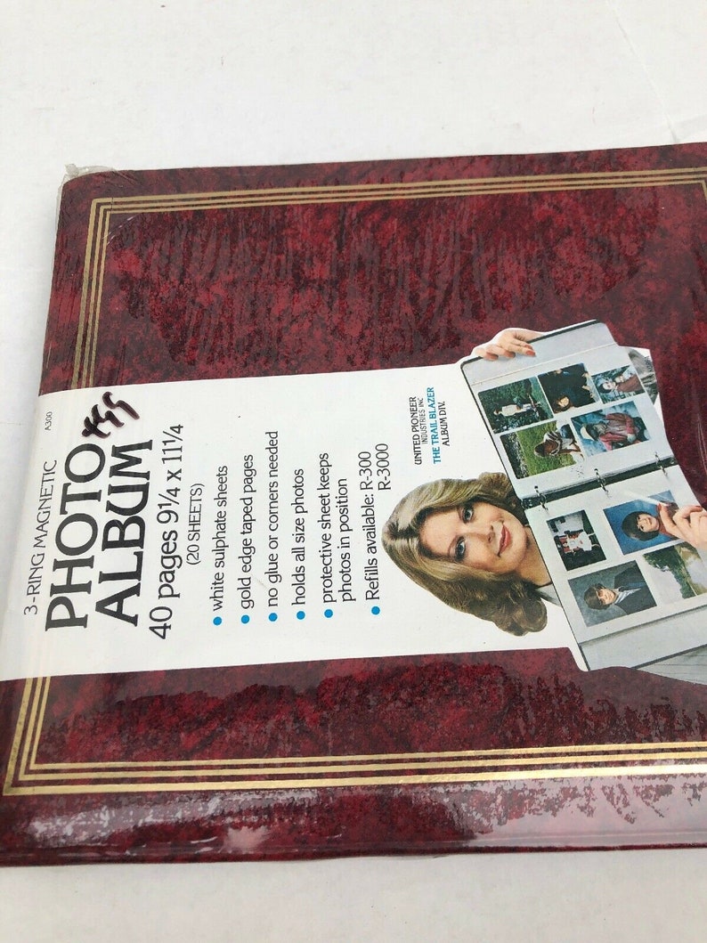 Vintage United Pioneer Industry\u2019s Trail Blazer 3 Ring Magnetic Photo Album 40 Pg