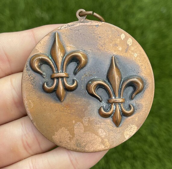 Vtg Rebajes Necklace Pendant Signed Copper Modern… - image 4