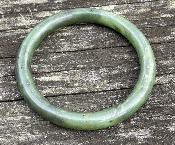 207ct Jade Bangle Vintage Jadeite Carved Bracelet… - image 4