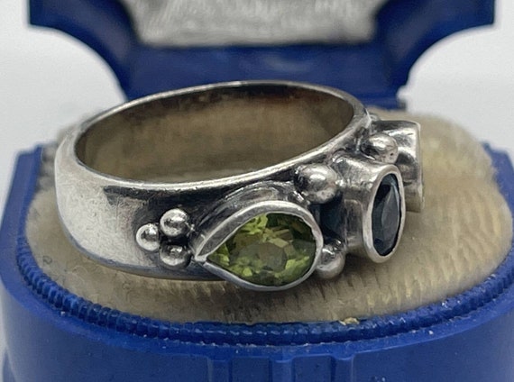 Vintage Sterling Silver Ring 925 Size 8.25 Topaz … - image 5