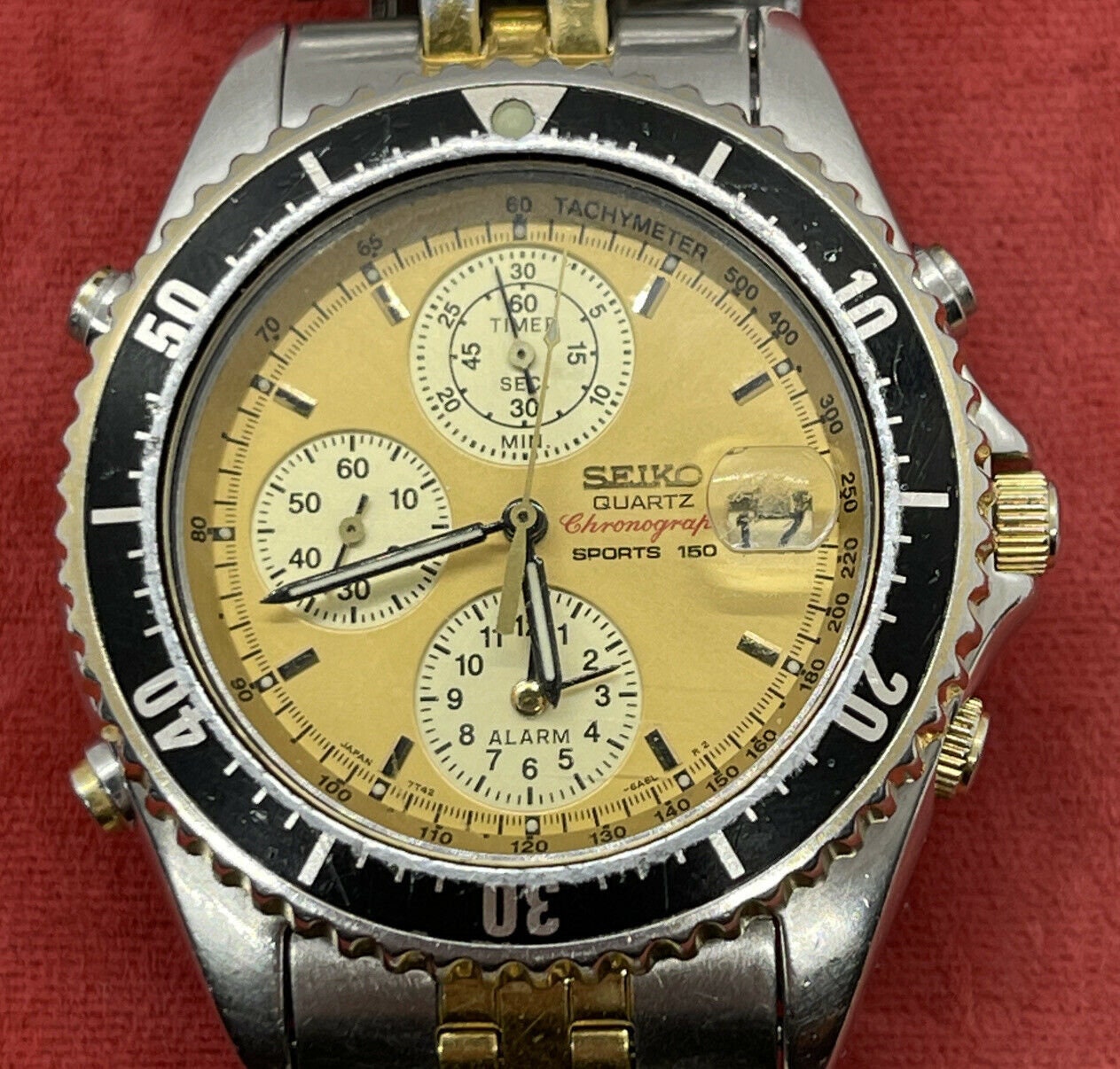 Total 62+ imagen seiko quartz chronograph sports 150 gold