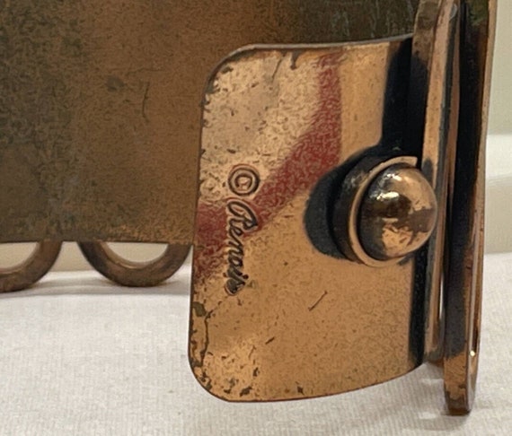 Vintage Copper Bracelet Signed Renoir 7” Modernis… - image 8