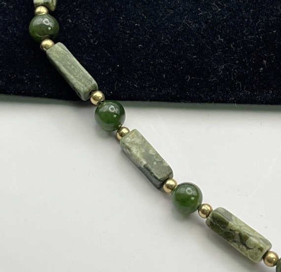 Jade Vintage Jadeite Bracelet Estate Bead 1/20 14… - image 2